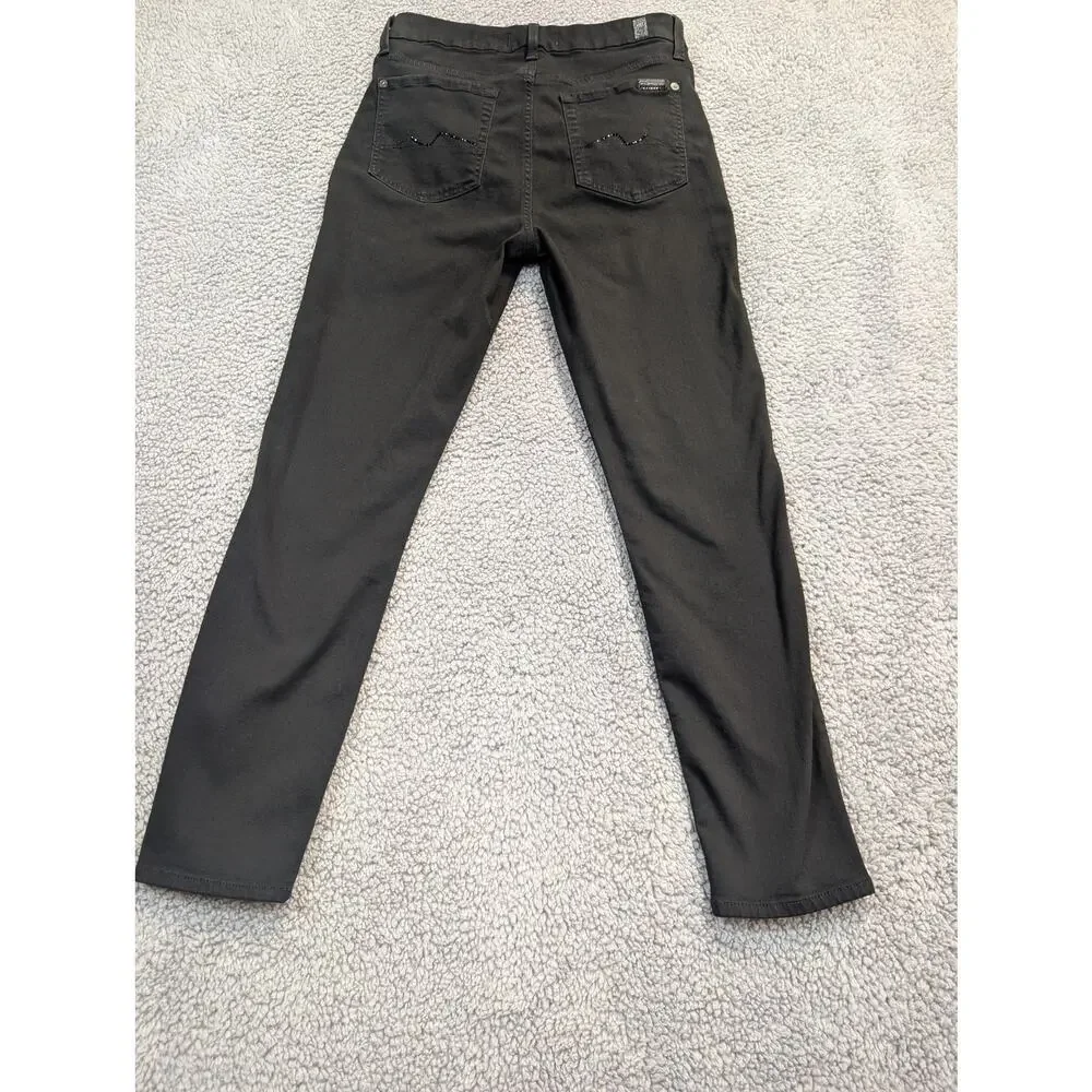 7 for All Mankind Jeans Women's 29 Black Aubrey b(air) High Rise Skinny(0620)